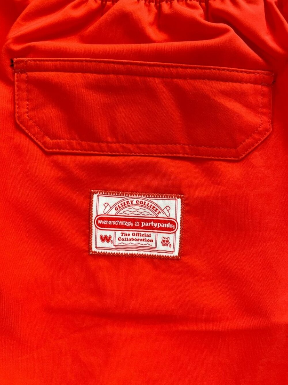 Party Pants x Wienerschnitzel 5" Red Swim Shorts Men's Sz XL NWT - Picture 9 of 11